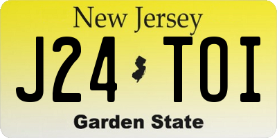 NJ license plate J24TOI