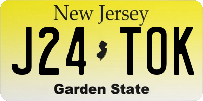 NJ license plate J24TOK