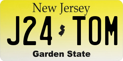 NJ license plate J24TOM