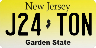 NJ license plate J24TON