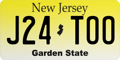 NJ license plate J24TOO