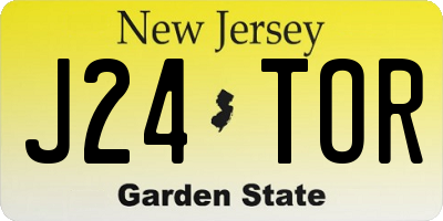 NJ license plate J24TOR