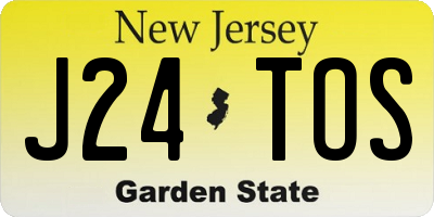 NJ license plate J24TOS