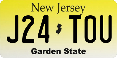 NJ license plate J24TOU