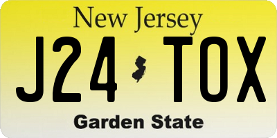 NJ license plate J24TOX