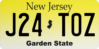 NJ license plate J24TOZ