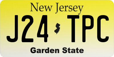 NJ license plate J24TPC