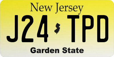 NJ license plate J24TPD