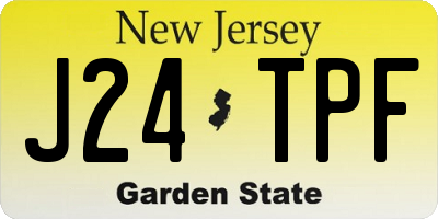 NJ license plate J24TPF