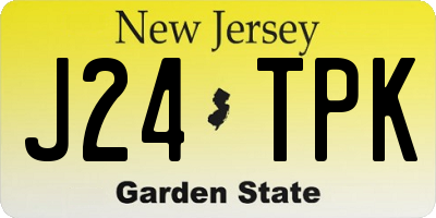 NJ license plate J24TPK