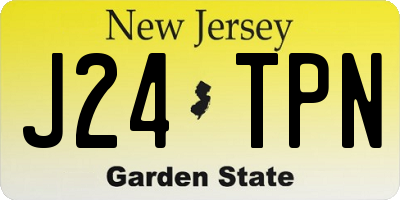 NJ license plate J24TPN