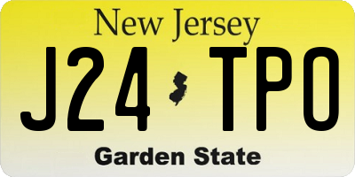 NJ license plate J24TPO