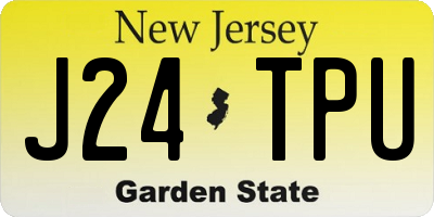 NJ license plate J24TPU