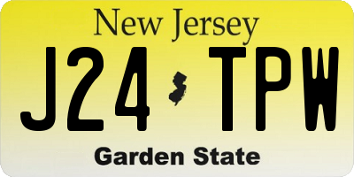 NJ license plate J24TPW
