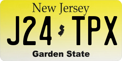 NJ license plate J24TPX