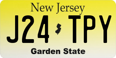 NJ license plate J24TPY
