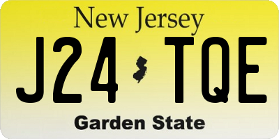 NJ license plate J24TQE