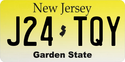 NJ license plate J24TQY