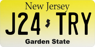 NJ license plate J24TRY