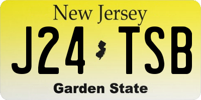 NJ license plate J24TSB