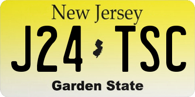 NJ license plate J24TSC