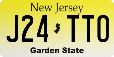 NJ license plate J24TTO