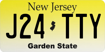 NJ license plate J24TTY