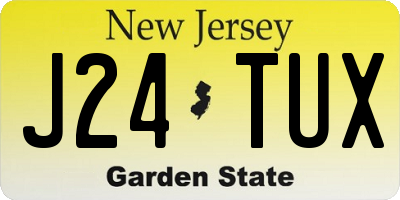 NJ license plate J24TUX