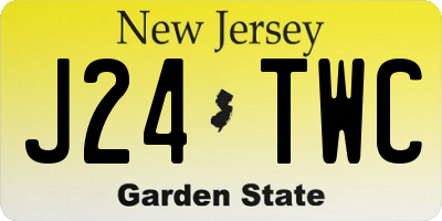 NJ license plate J24TWC
