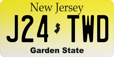 NJ license plate J24TWD
