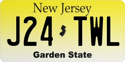 NJ license plate J24TWL