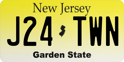 NJ license plate J24TWN