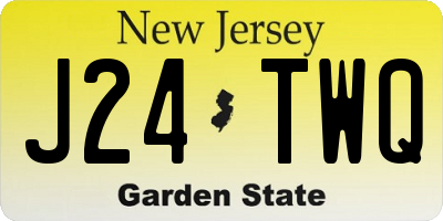 NJ license plate J24TWQ