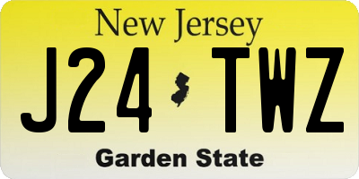 NJ license plate J24TWZ