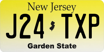 NJ license plate J24TXP