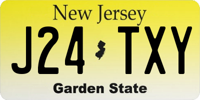 NJ license plate J24TXY