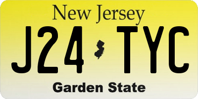 NJ license plate J24TYC