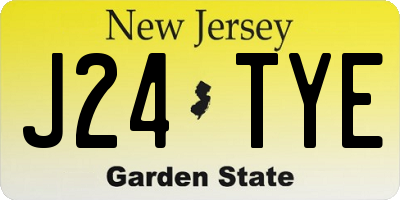 NJ license plate J24TYE