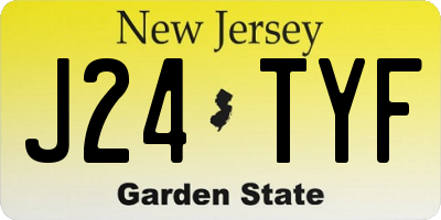 NJ license plate J24TYF