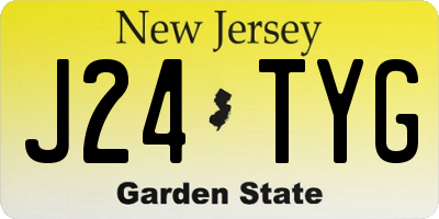 NJ license plate J24TYG
