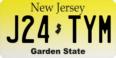 NJ license plate J24TYM