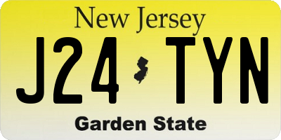 NJ license plate J24TYN