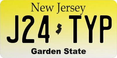 NJ license plate J24TYP