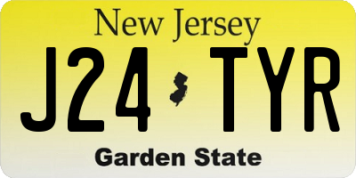 NJ license plate J24TYR