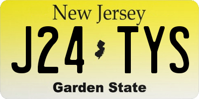 NJ license plate J24TYS