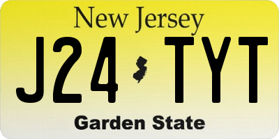 NJ license plate J24TYT