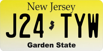 NJ license plate J24TYW