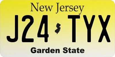 NJ license plate J24TYX