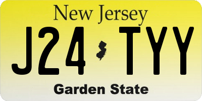 NJ license plate J24TYY