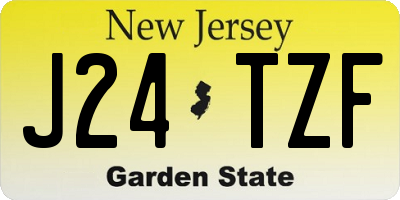 NJ license plate J24TZF